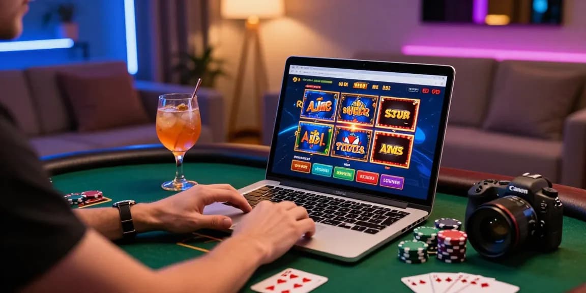 Engaging player at spinysoft.co.uk exploring vibrant credit card casino games.