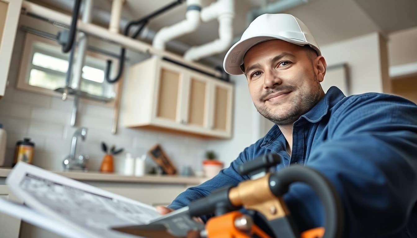 Skilled technician conducting whole house repiping services Clearwater FL showcasing new pipes installation.