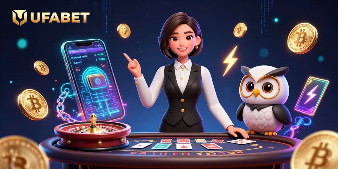 Experience thrilling baccarat action at UFABET with a professional dealer and vibrant casino atmosphere.
