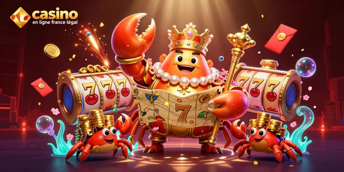 Plongez dans l'univers des jeux avec ce casino en ligne France légal, mettant en avant l'empereur crabe doré et ses trésors