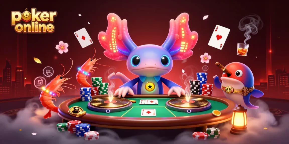 Jouez à poker en ligne avec des personnages animés dans un Casino vibrant sous-marin.