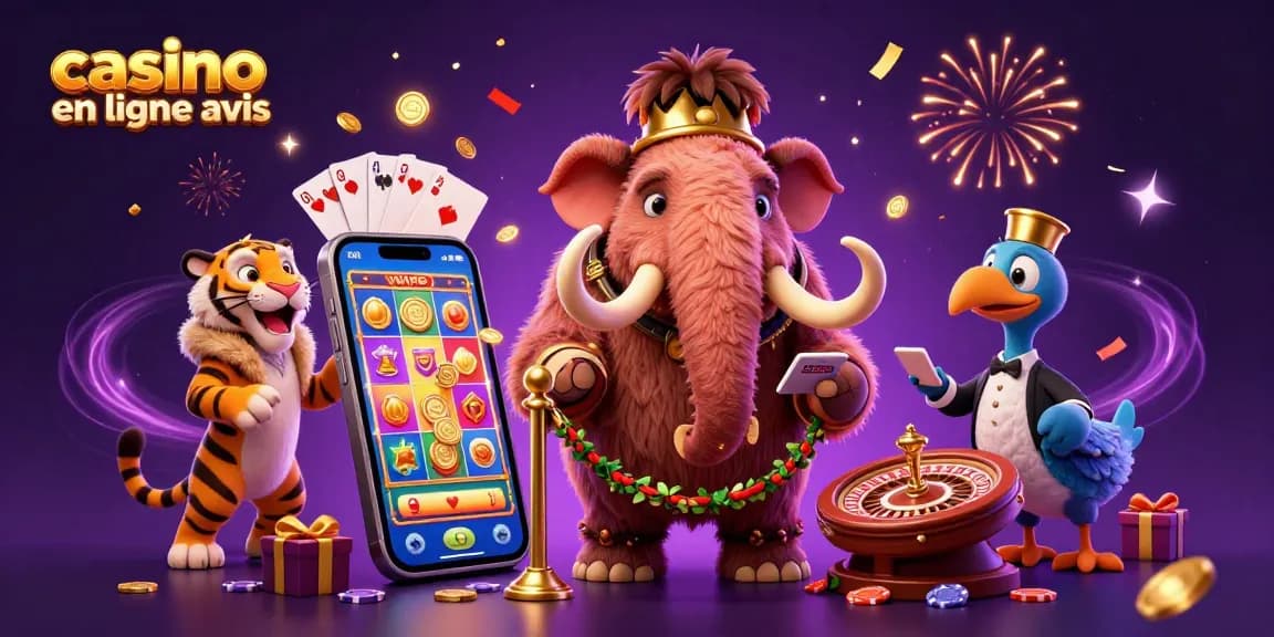 Les avis sur le casino en ligne avec un mammouth et un tigre VIP, riches en éléments de jeu.