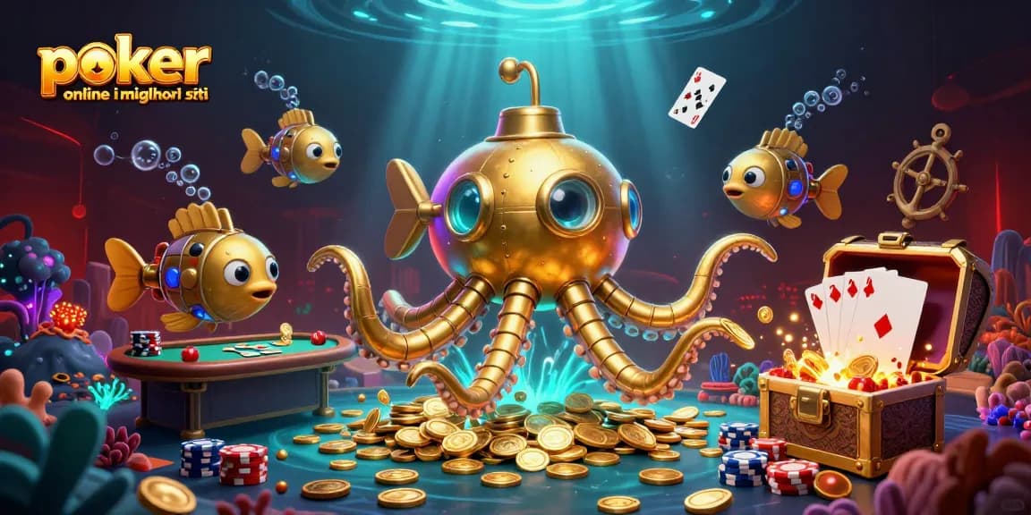 Gioca a poker online i migliori siti con tavoli di poker e tasche di chip d'oro.