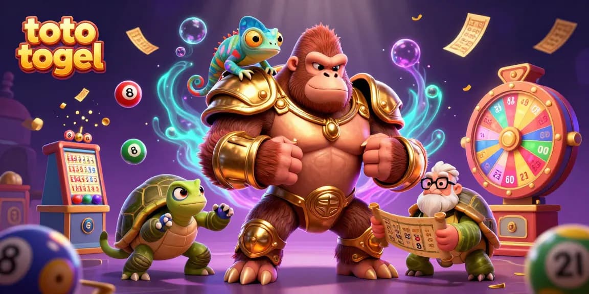 Permainan seru di toto togel dengan bola lotere berwarna-warni dan karakter kucing