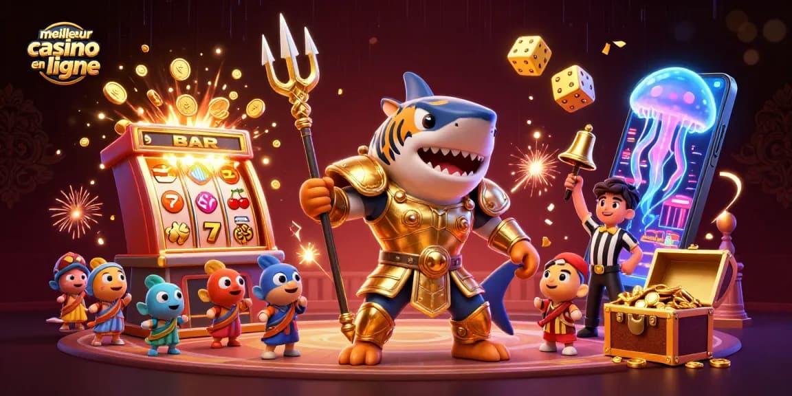 Découvrez le meilleur casino en ligne avec un requin tigre en armure dorée et une machine à sous explosive.