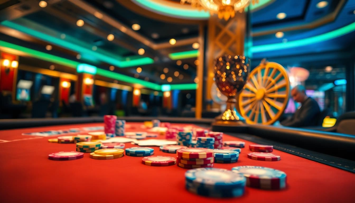 Experience the thrill of the best online casino Canada with vibrant gaming table elements.