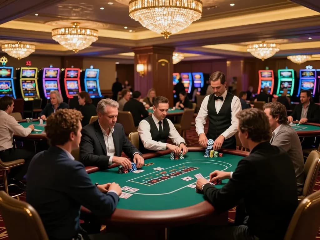 Engaging players at W88 tables enjoying a dynamic community poker game, showcasing strategic gameplay and excitement