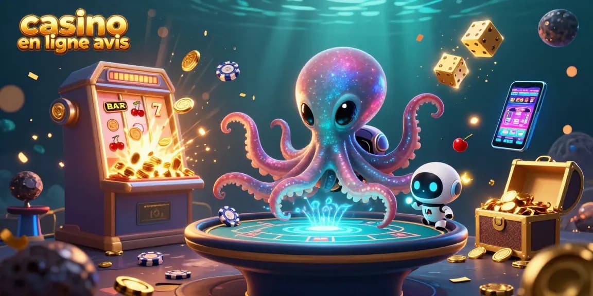 Jouer au casino en ligne avis avec un octopus alien à une table de poker holographique.