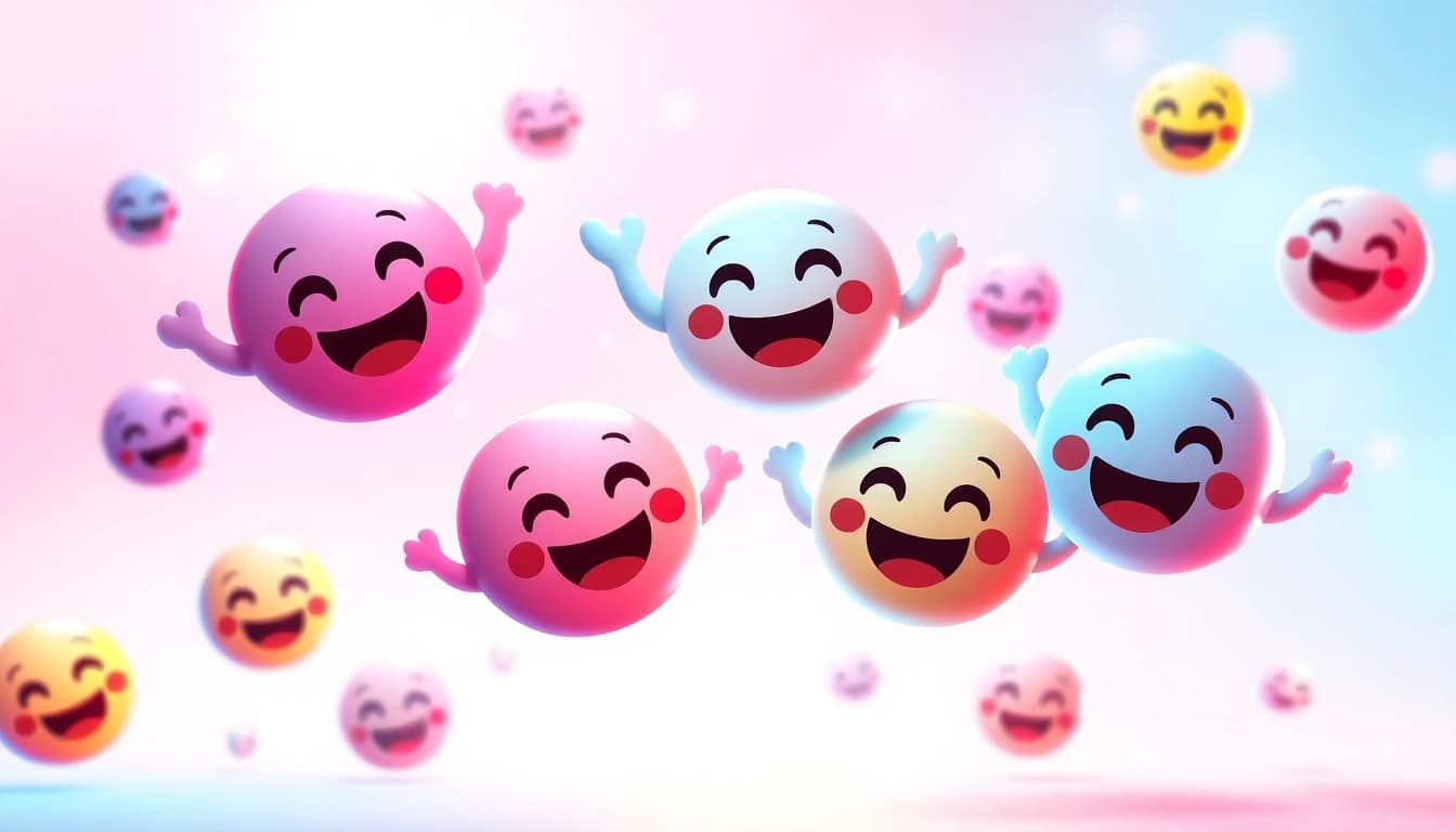 Engage with tiktok emojis showcased in a vibrant digital setting with playful interactions.
