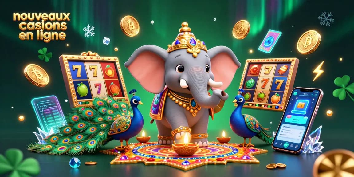 Découvrez les nouveaux casinos en ligne avec un éléphant coloré et des éléments de jeu captivants.