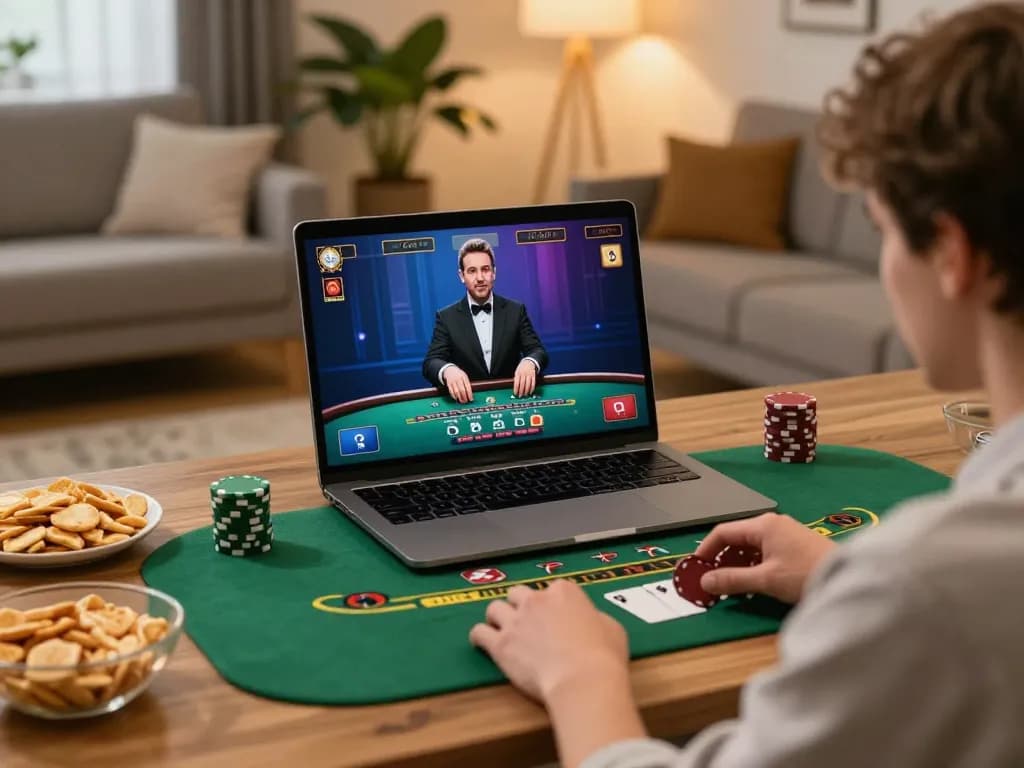 Engaging in live dealer gameplay at home with KP88 for an exciting online casino experience.