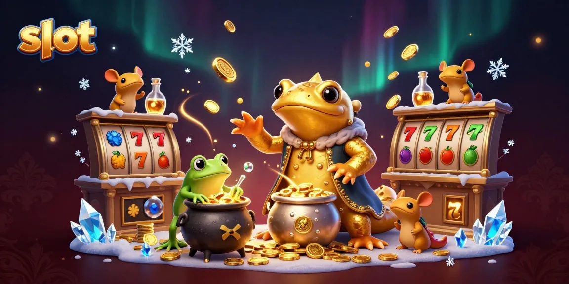 Spin winning slot reels in a mystical laboratory filled with gold coins and alchemic creations.