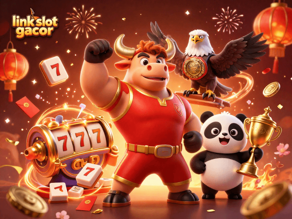 Spin your luck with link slot gacor gameplay featuring vibrant characters and festive casino elements.