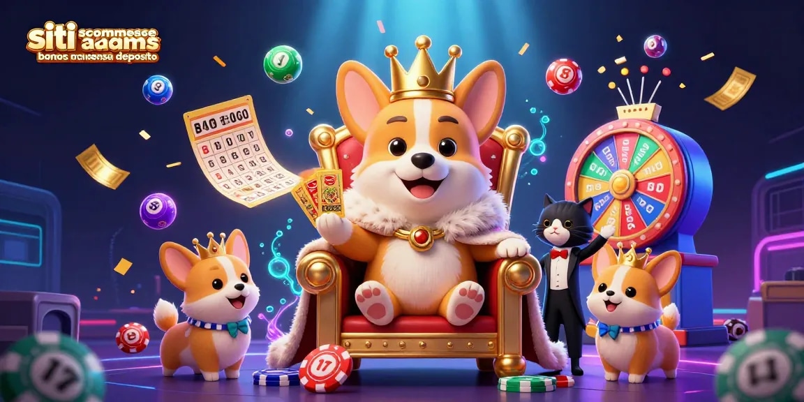 Scommetti con i siti scommesse non AAMS bonus senza deposito mentre un corgi regale attira l'attenzione con colori vivaci e palloni lotteria.