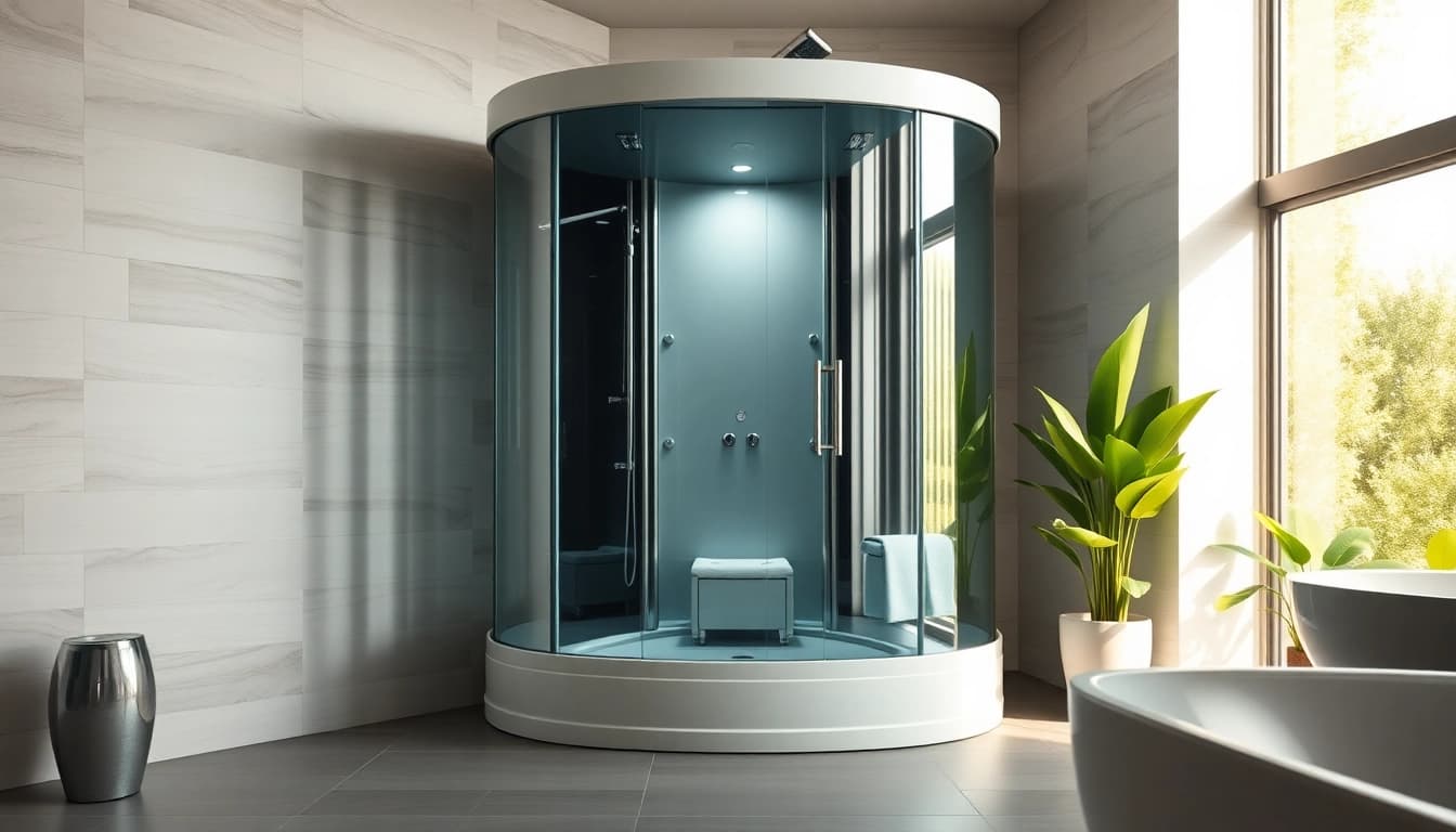 Erleben Sie die moderne sonni Duschkabine mit eleganten Glasdetails im Badezimmer.