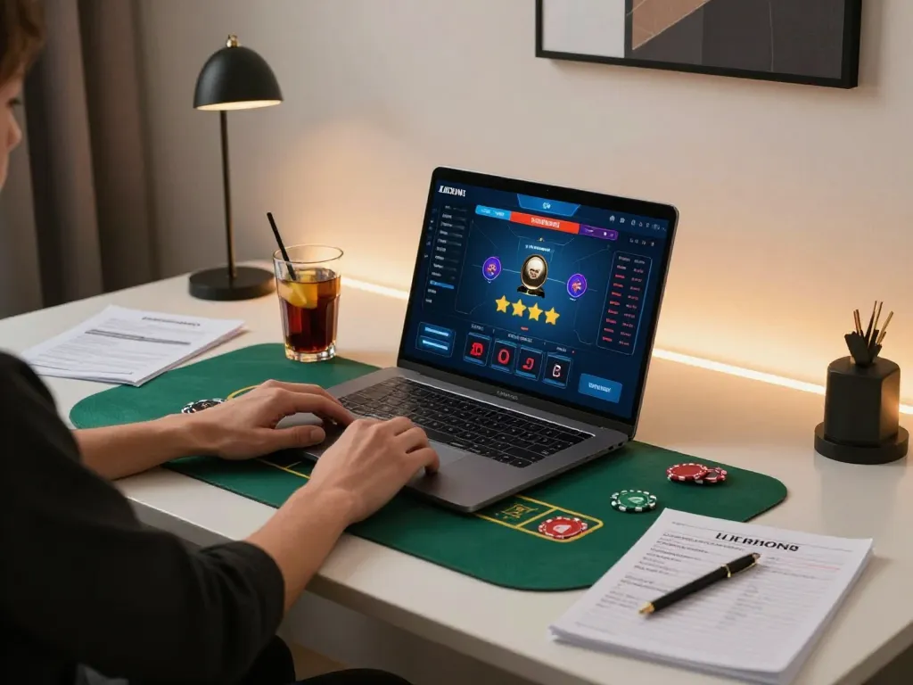 Engaging in live dealer blackjack on laptop showcasing 888VI strategies and gameplay insights
