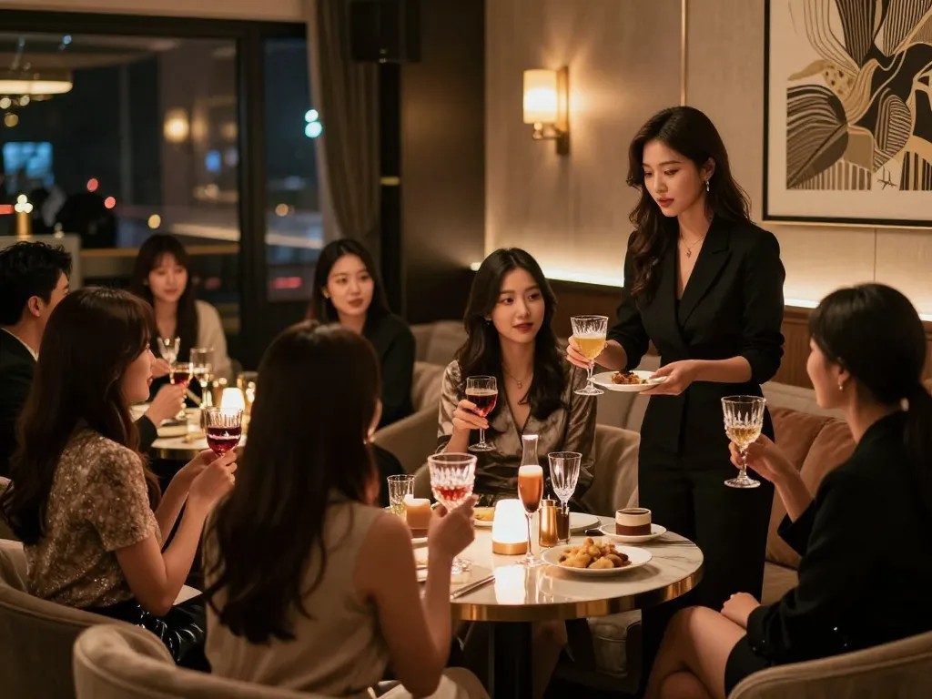Experience the upscale atmosphere of 강남쩜오 nightlife with luxurious decor and sophisticated service.