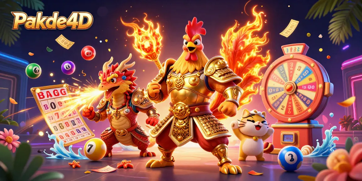 Join the excitement at Pakde4D with animated lottery balls and lively game elements.