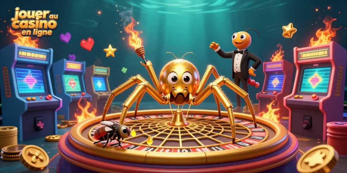 Placer des paris en jouant au casino en ligne sur une toile dorée avec roulette et croupier