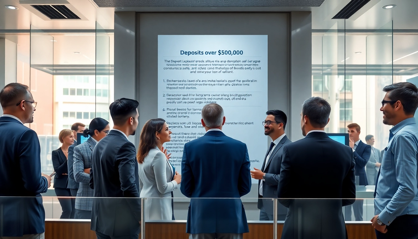 Membahas slot deposit 10000 di bank dengan latar yang profesional dan interaksi pelanggan