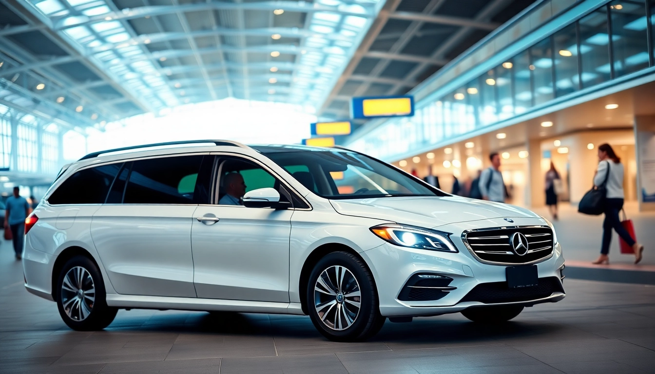 Private Airport Transfers vehicle welcomes travelers at the airport with a friendly driver.
