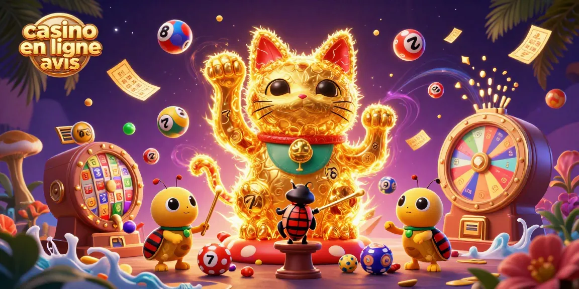 Illustration animée captivante pour les avis de casinos en ligne, mettant en scène des lucioles dorées et de l'énergie magique.