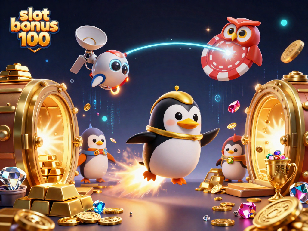 Engage with the slot bonus 100 and discover a golden penguin in a vibrant casino universe.