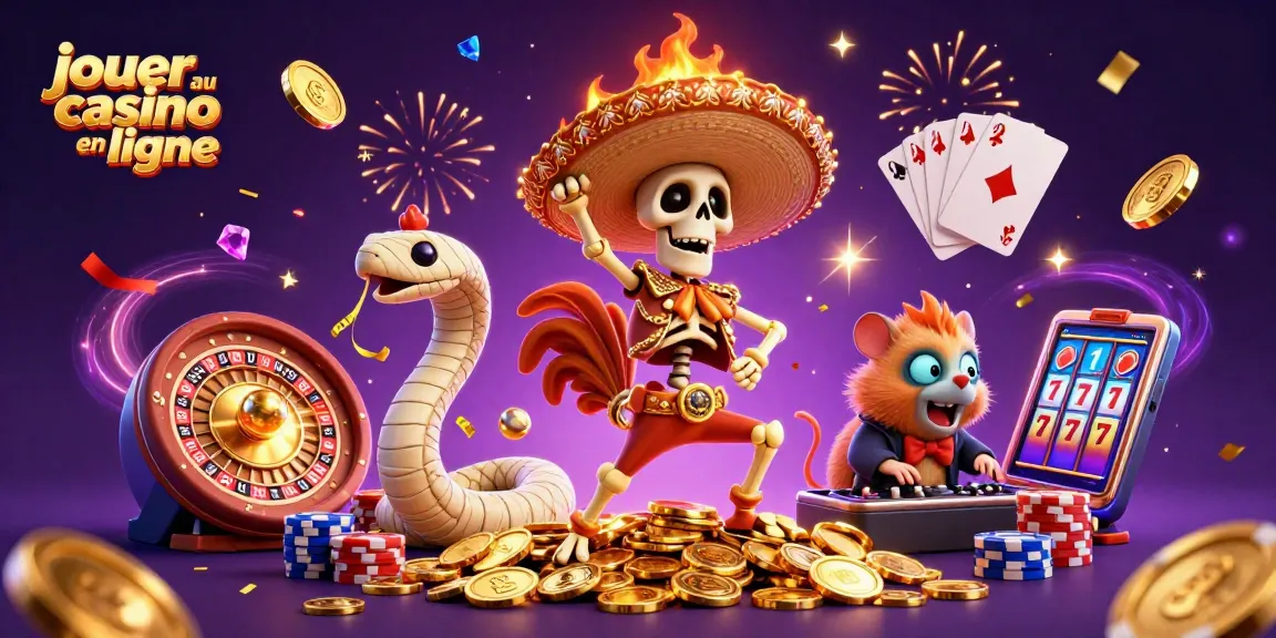 Jouer au casino en ligne avec un squelette mariachi, une momie serpente et un hamster DJ, créant une ambiance festive.