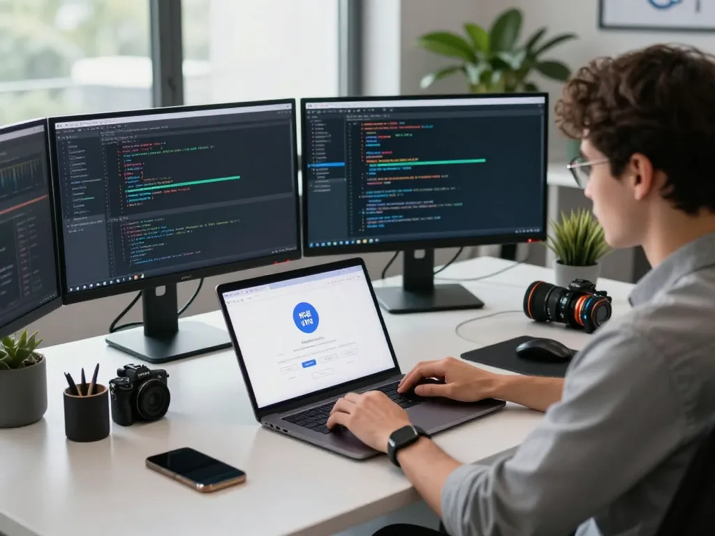 快连 VPN software in a tech workspace, showcasing seamless network performance and user engagement.