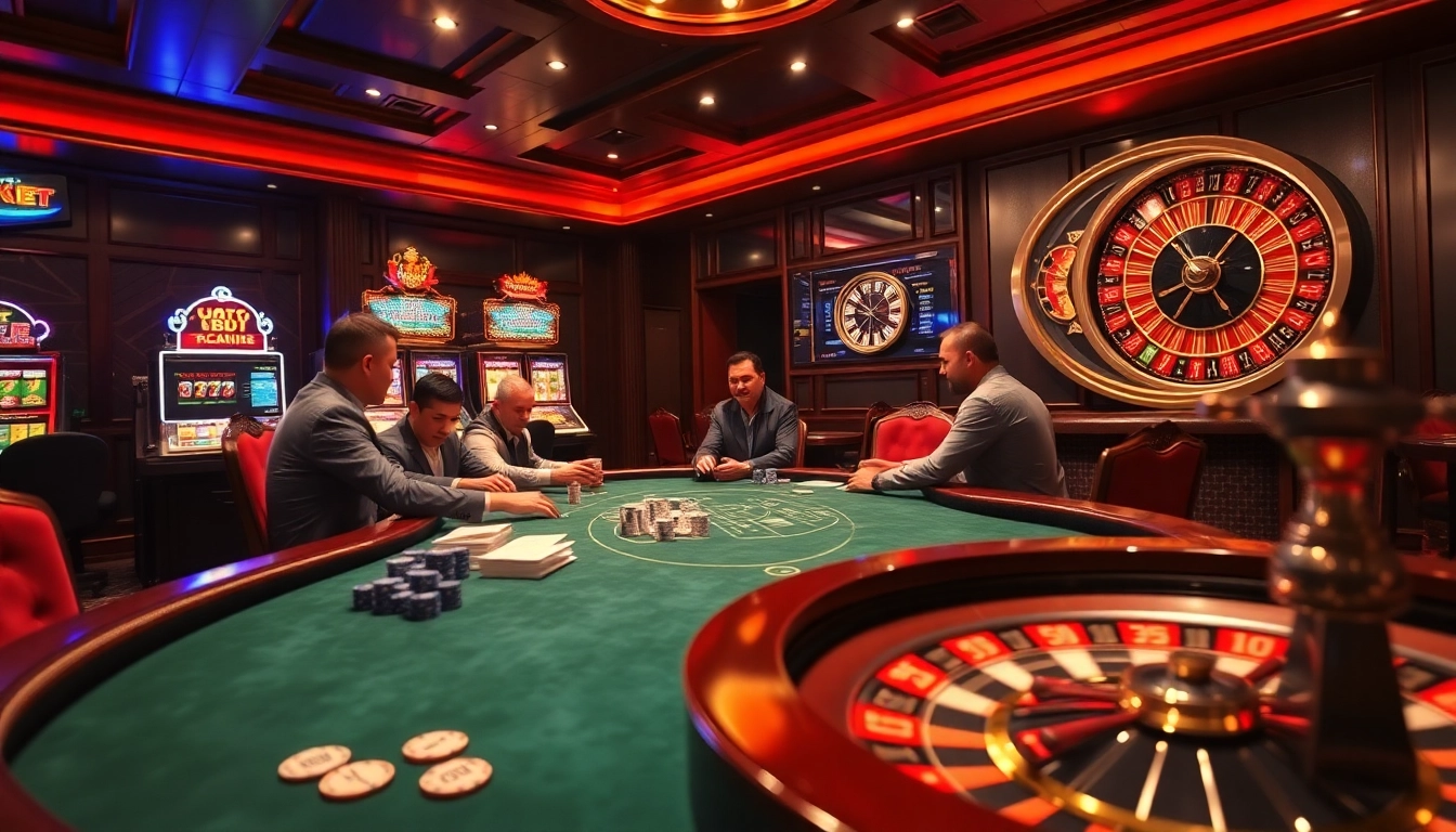 Players strategizing at a poker table while enjoying the luxury of 8kbet gaming experience.
