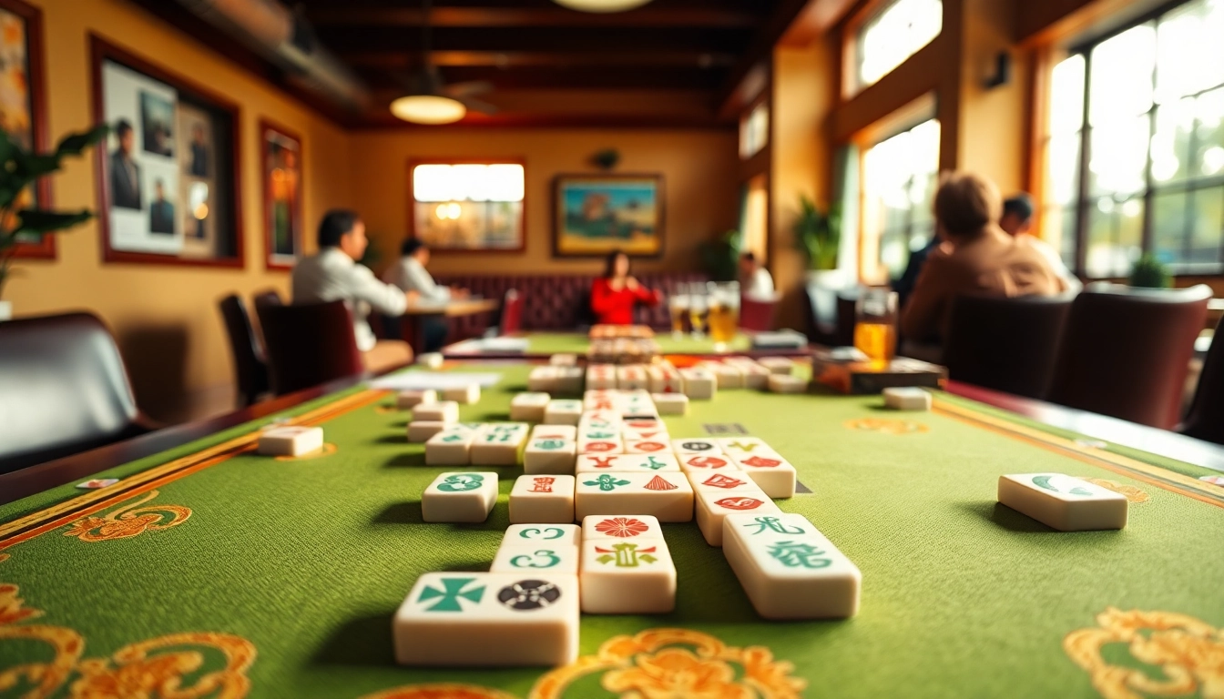 Menyusun papan dengan demo mahjong yang menarik, mengundang pemain untuk ikut.