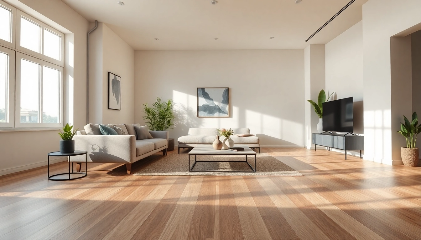 Carrelage imitation parquet dans un salon moderne.