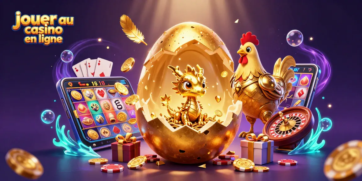 jouer au casino en ligne avec un dragon en or et des jetons de poker en arrière-plan
