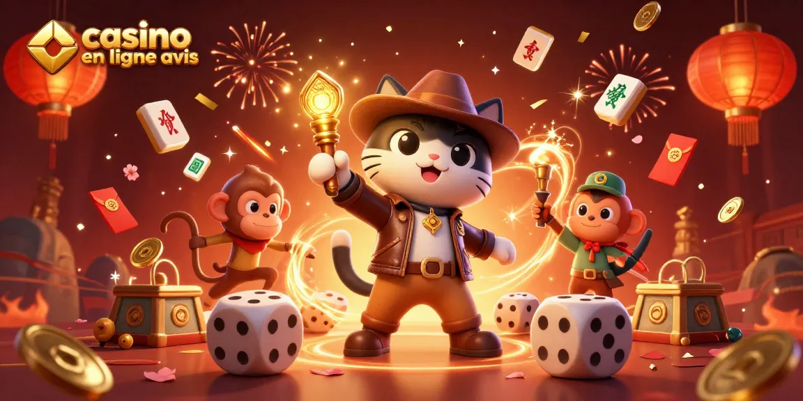 Illustration d'un chat explorateur découvrant un artefact d'un casino en ligne, avec des éléments gratuits.