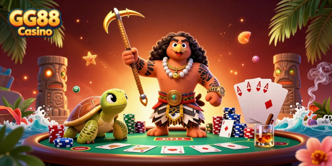 Engage with vibrant GG88 Casino action featuring characters in a dynamic poker scene.