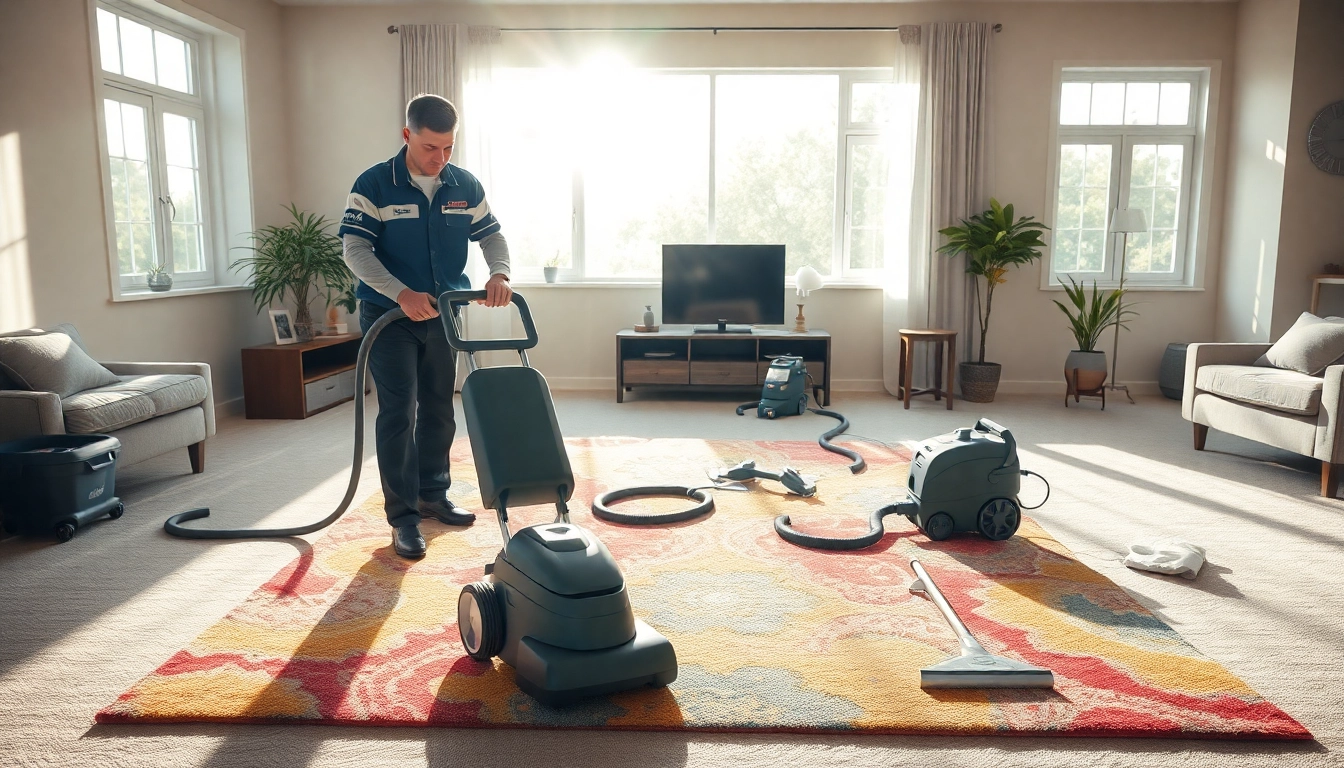 Check out these carpet cleaning specials with a technician using professional equipment.