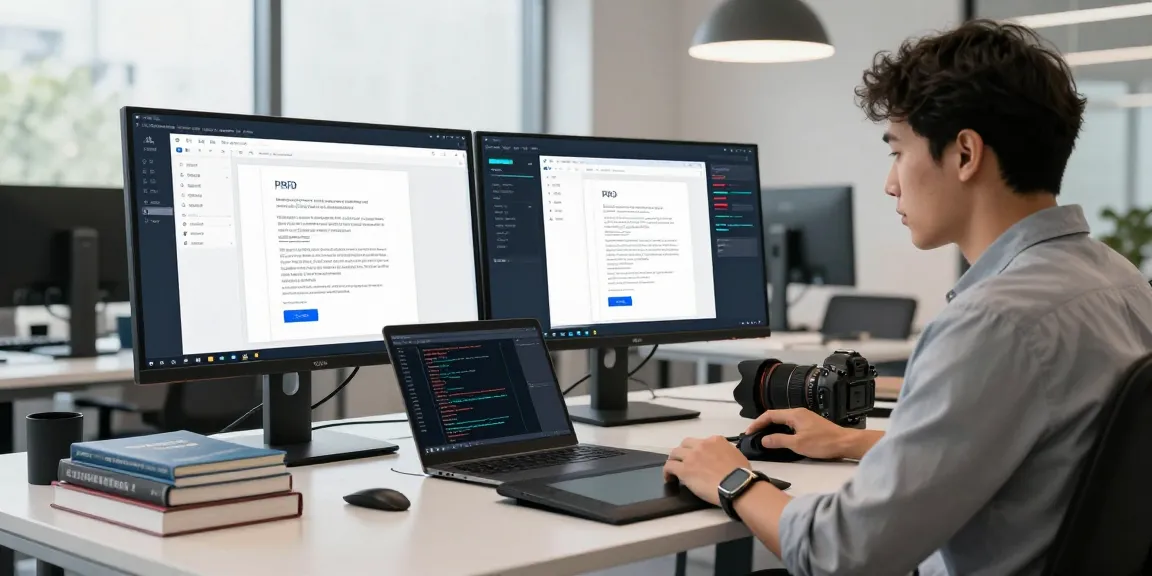 Detect fake PDF technology in action with a cybersecurity analyst reviewing verification tools in a modern office.