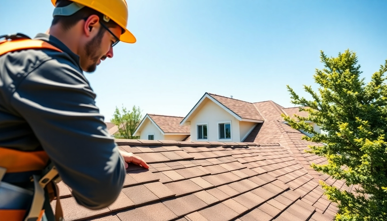 Inspect a residential roof showcasing high-quality roofing solutions with detailed shingles and materials.
