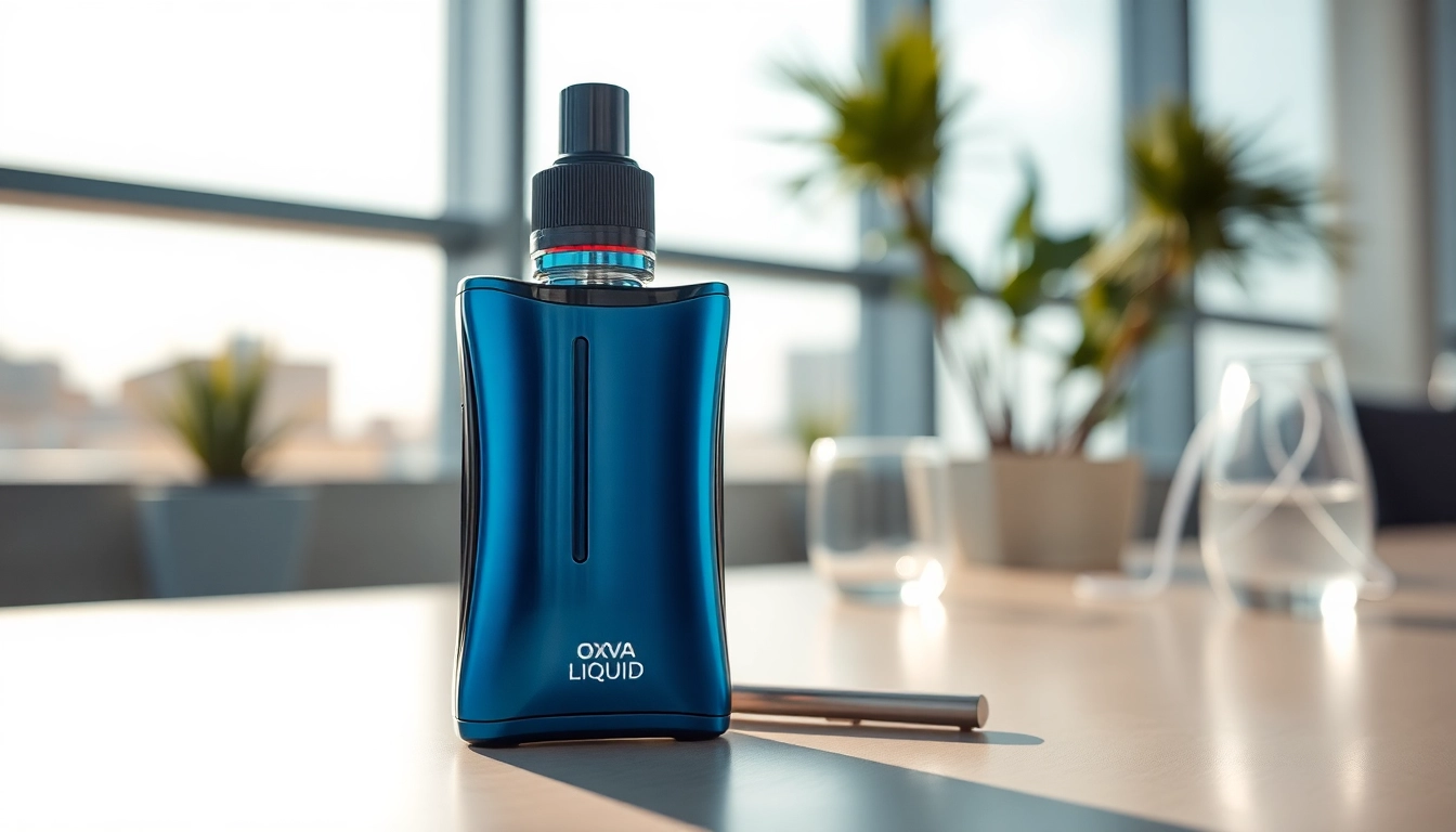Oxva Liquid in a stylish vape setup, emphasizing its smooth texture and sleek design.