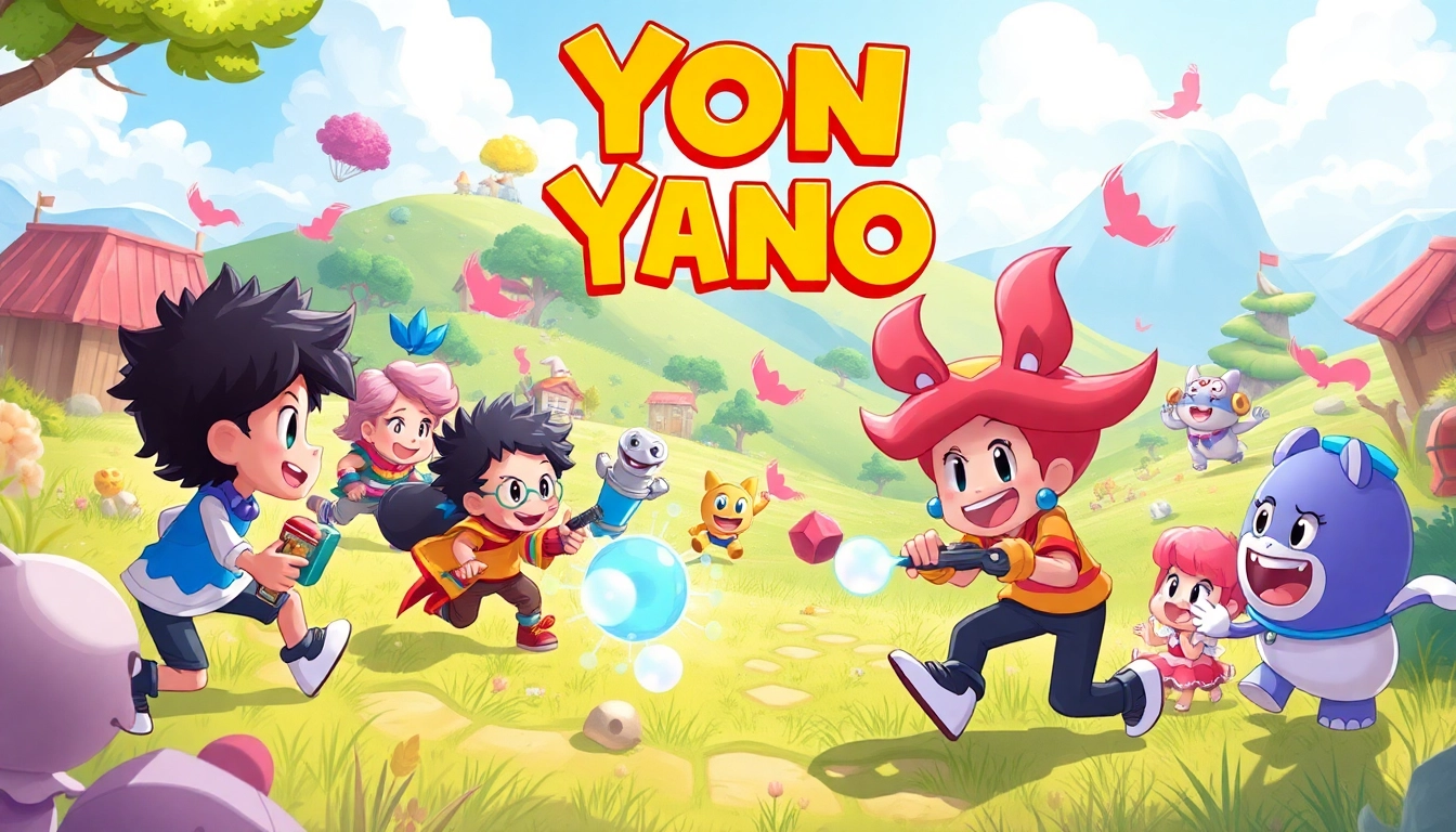 Discover Yono games characters exploring a vibrant and whimsical game world filled with adventure.