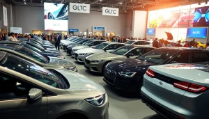 View of the engaging auto cars show with vibrant exhibitors and enthusiastic attendees.