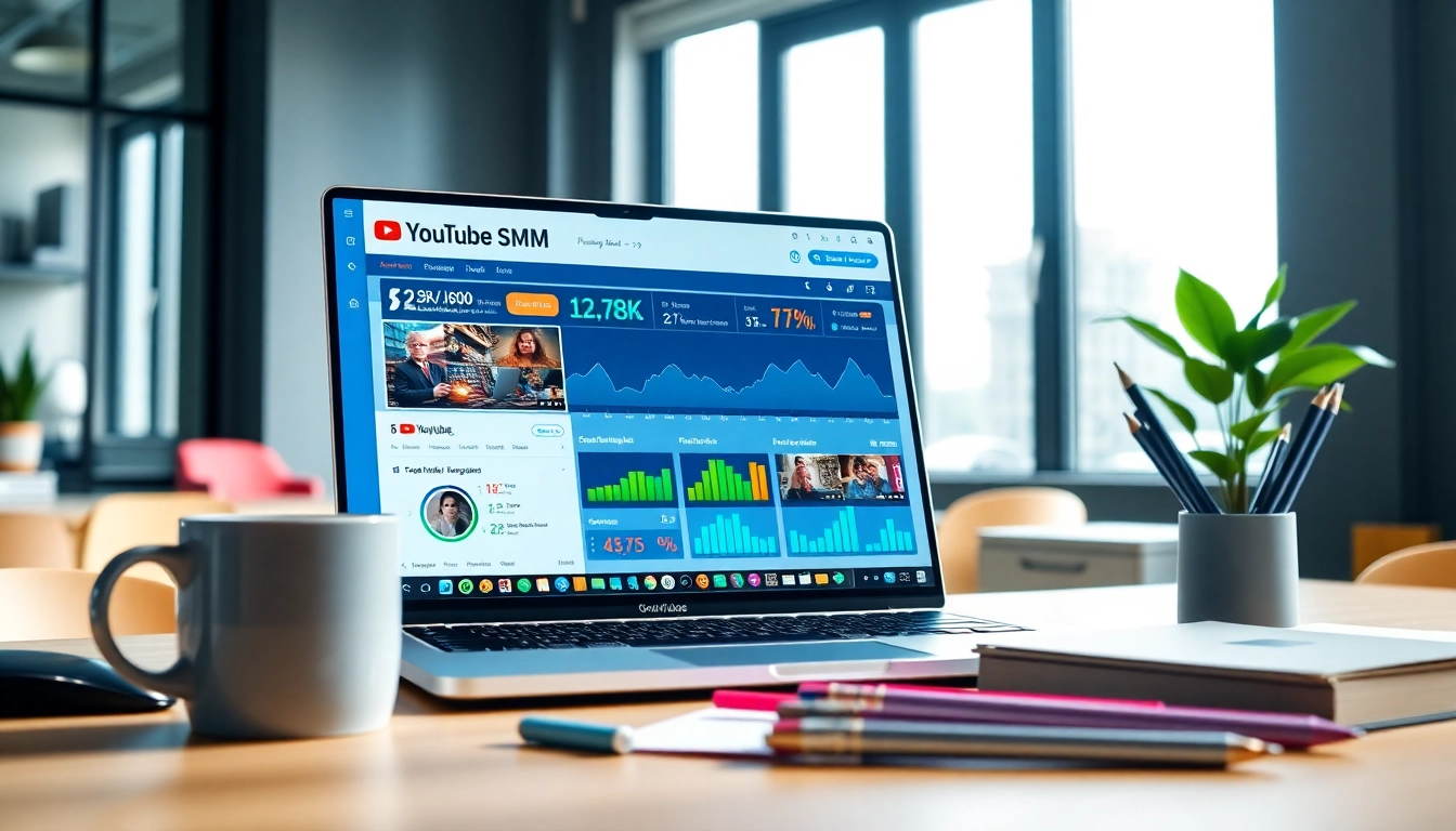 Engaging visualization of a youtube smm panel interface enhancing social media strategies.