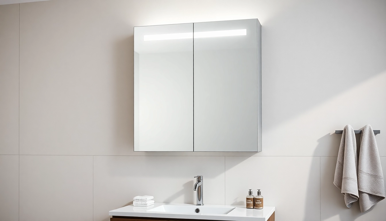 Erleben Sie den eleganten sonni Spiegelschrank mit integrierter Beleuchtung und modernem Design.