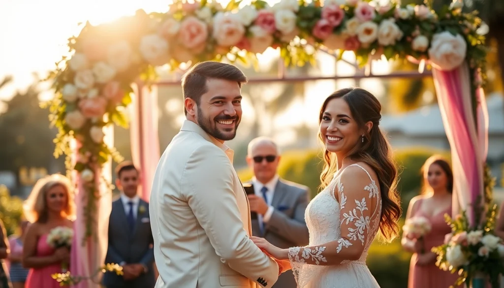 Captivating wedding moment captured by photographers in Tampa, showcasing joy and romance.