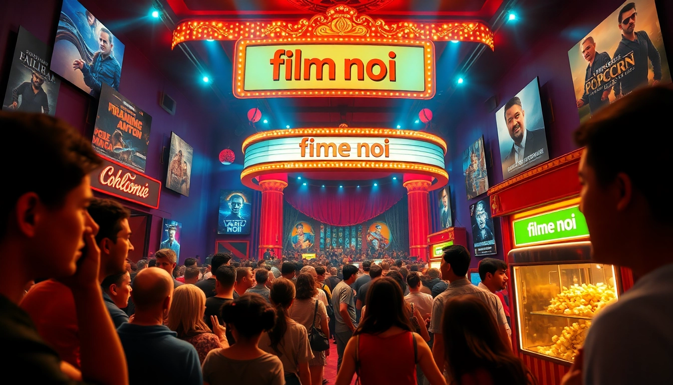 Exciting scene at a movie theater showcasing filme noi in 2025 with vibrant colors and engaging atmosphere.