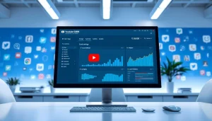 Boost engagement and visibility with a dynamic view of a youtube smm panel in a modern workspace.