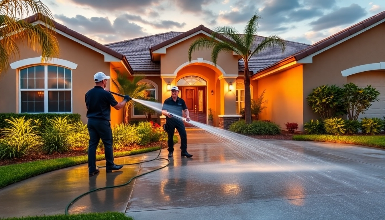 Soft wash service revitalizing a residential property in Kissimmee, FL.