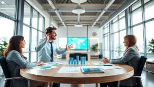 Engaging session to hire account executives in a modern office setup.