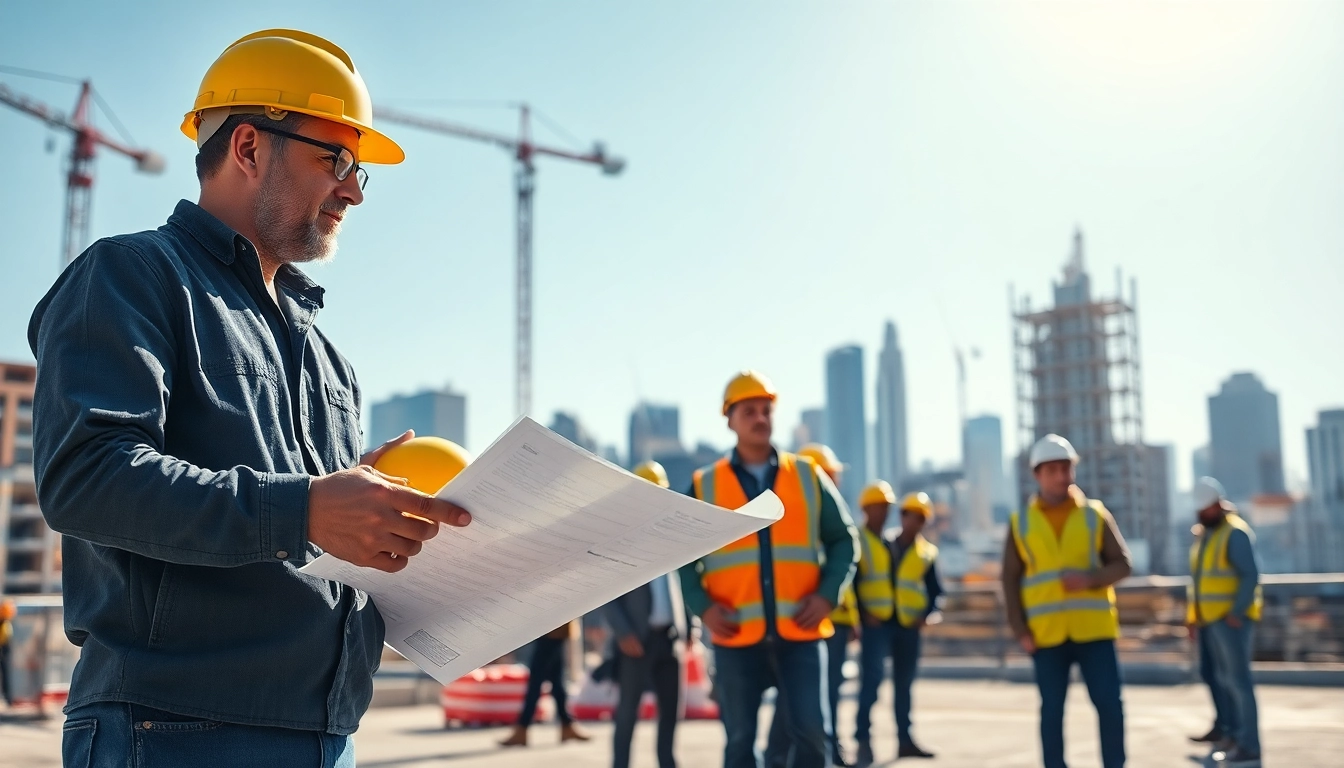 New York City Commercial General Contractor managing diverse labor on a bustling construction site.