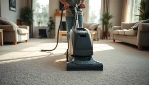 Enhance your home with expert carpet cleaning near me featuring a professional in action.